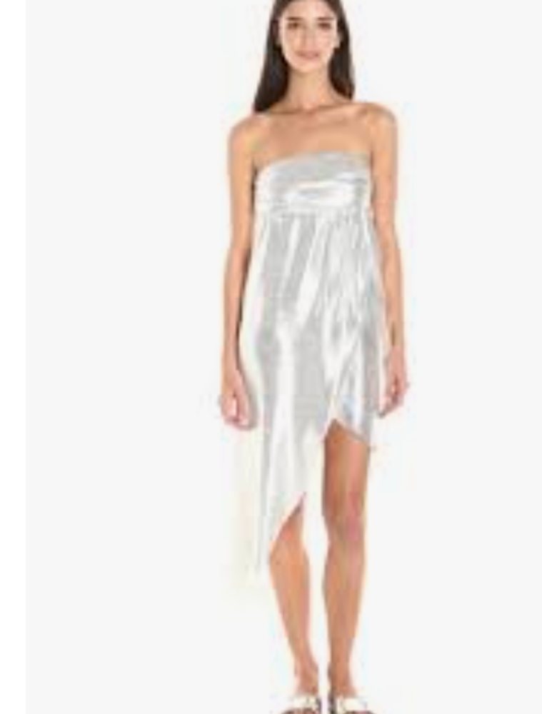 BAJA EAST Y2K METALLIC ASYMMETRICAL DRESS 0